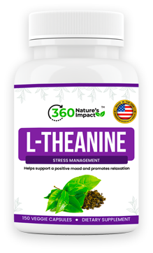 L Theanine Supplement - Stress Management Supplements with Magnesium Stearate & Microcrystaline Cellulose - Dietary L-Theanine 250 mg Supplements That May Supports Relaxation & Stress - 150 Caps