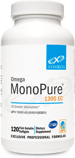 XYMOGEN Omega MonoPure 1300 EC - Fish Oil with 3X Greater Absorption - DHA EPA Omega-3 Supplement for Cardiovascular + Cognitive Support (120 Softgels)