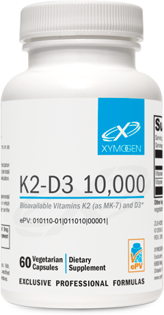 XYMOGEN K2-D3 10000 - Vitamin D3 K2 - Bioavailable Vitamin D 10,000 IU (Cholecalciferol) with Vitamin K2 MK-7 - Heart, Arterial, Bone Health + Immune Support Supplement (60 Capsules)