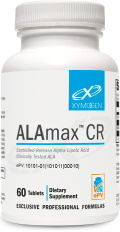 XYMOGEN ALAmax CR - Controlled-Release Alpha-Lipoic Acid Antioxidant Supplement - ALA Supplement 600 mg with Biotin - Supports Healthy Intracellular Glutathione Levels + Liver Support (60 Tablets)