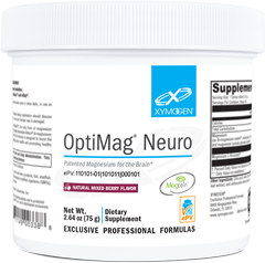 XYMOGEN OptiMag Neuro Magnesium Powder - Magnesium L-Threonate, Magnesium Malate + Magnesium Glycinate Chelated Magnesium to Support Brain Health - Supports Relaxation - Mixed Berry (30 Servings)