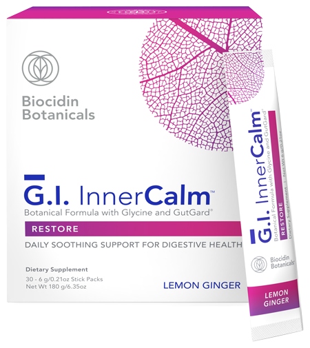 GI Inner Calm by Biocidin - Soothing Daily Gut Health Drink with GutGard DGL, Lemon Balm, Glycine, Ginger Root - Supports Stomach-Lining Integrity, Helps Manage Occasional Bloating (30 Stick Packs)