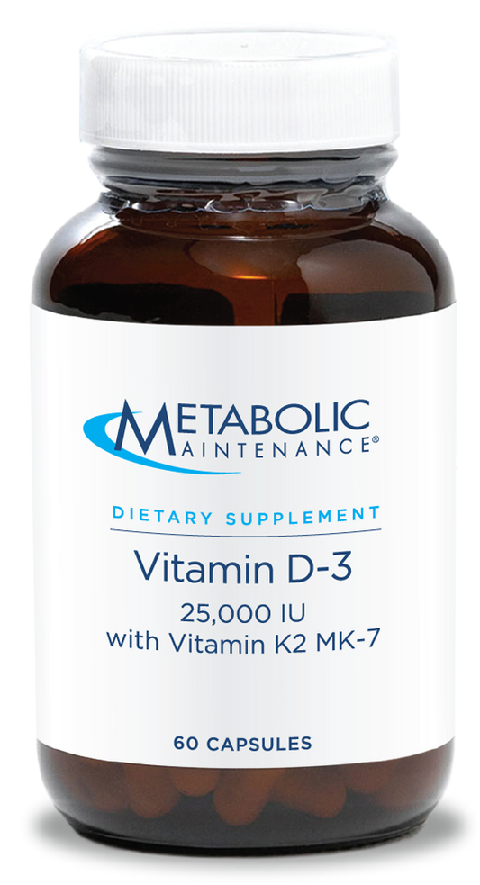 Metabolic Maintenance - Vitamin D-3-25,000 IU + K2, High Potency + Easier Absorption, 6