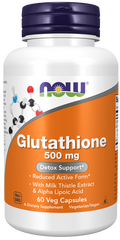 NOW Foods Glutathione 500 mg Veg Capsules, 60 Count