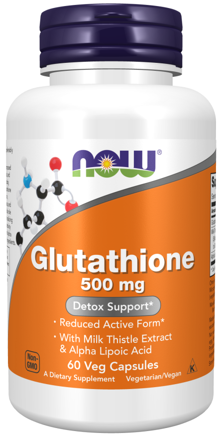 NOW Foods Glutathione 500 mg Veg Capsules, 60 Count