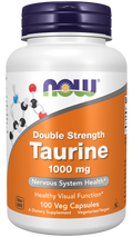 NOW Foods Taurine, Double Strength 1000 mg Veg Capsules, 100 Count