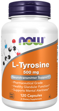 NOW Foods L-Tyrosine 500 mg Capsules, 120 Count