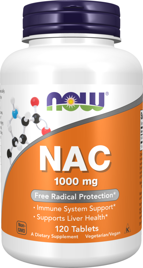 NOW Foods NAC (N-Acetyl Cysteine) 1000 mg Tablets, 120 Count
