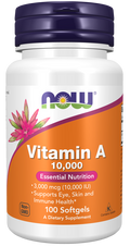 NOW Foods Vitamin A 10,000 IU Softgels, 100 Count
