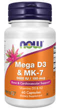NOW Foods Mega D-3 & MK-7 Capsules, 60 Count