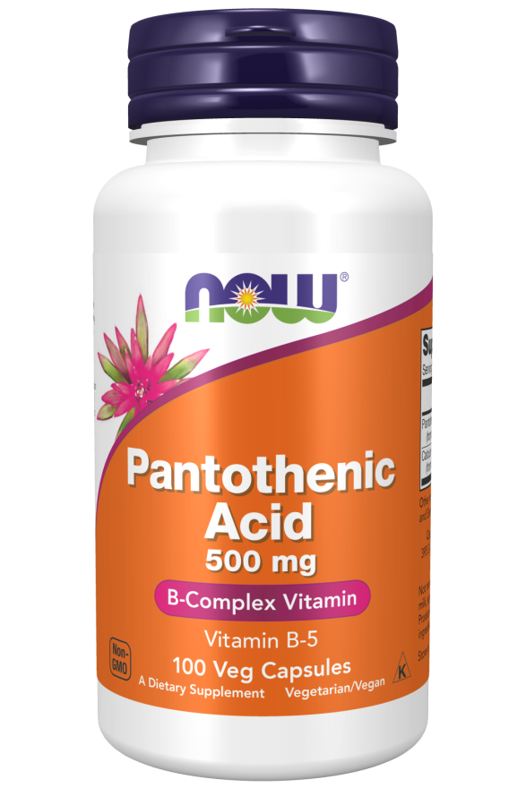 NOW Foods Pantothenic Acid 500 mg Veg Capsules, 100 Count