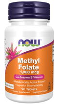 NOW Foods Methyl Folate 1,000 mcg Tablets, 90 Count