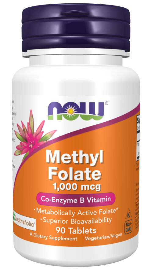 NOW Foods Methyl Folate 1,000 mcg Tablets, 90 Count