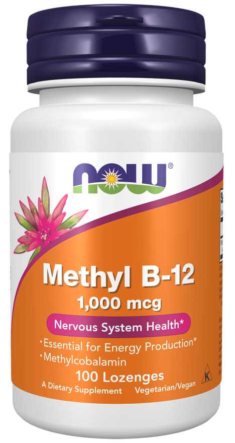 NOW Foods Methyl B-12 1,000 mcg Lozenges, 100 Count