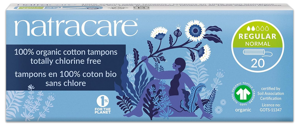 Regular Non-Applicator Organic Cotton Tampons (20 Count) - 1 Pack