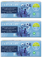 Regular Non-Applicator Organic Cotton Tampons (20 Count) - 3 Pack