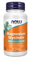 NOW Foods Magnesium Glycinate Tablets, 90 Count