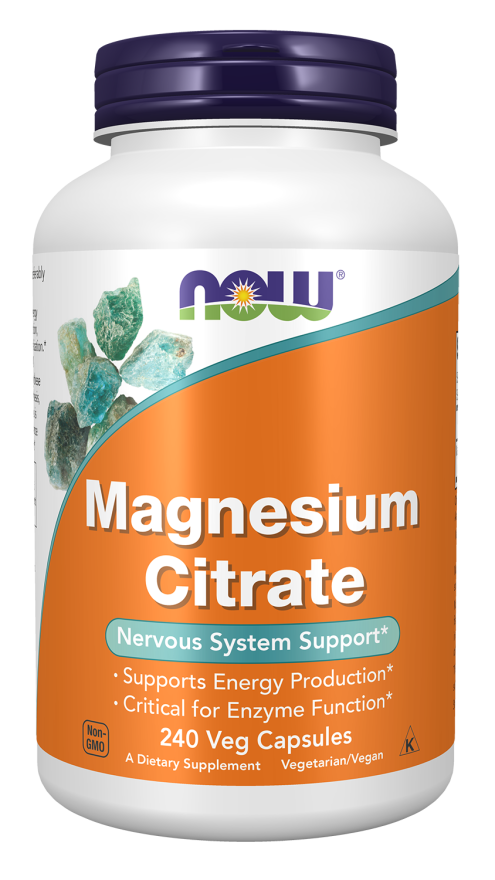NOW Foods Magnesium Citrate Veg Capsules, 240 Count