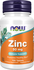 NOW Foods Zinc (Zinc Gluconate) 50 mg Tablets, 100 Count