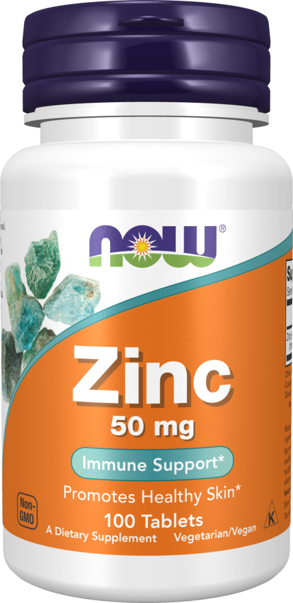 NOW Foods Zinc (Zinc Gluconate) 50 mg Tablets, 100 Count