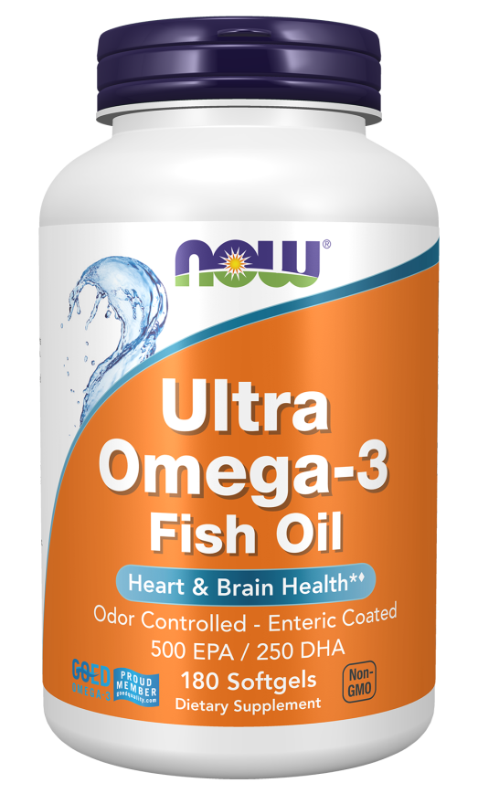 NOW Foods Ultra Omega-3 Fish Oil Softgels, 180 Count