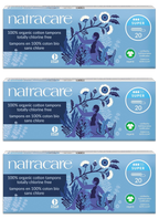 Super Non-Applicator Organic Cotton Tampons (20 Count) - 3 Pack