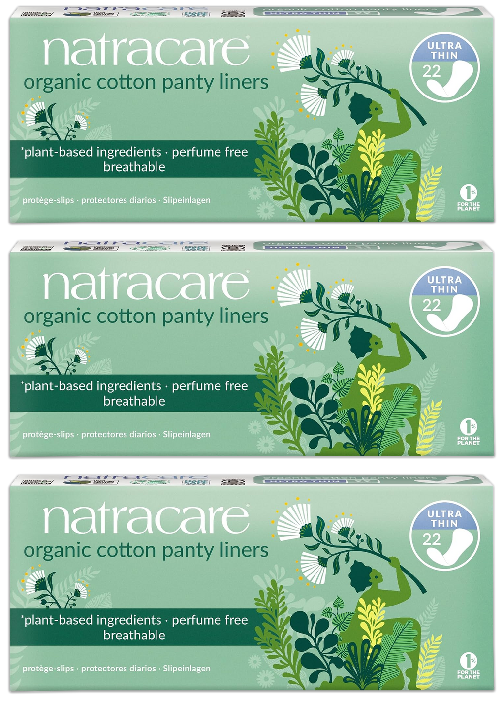 Ultra Thin Organic Cotton Panty Liners - 3 Pack
