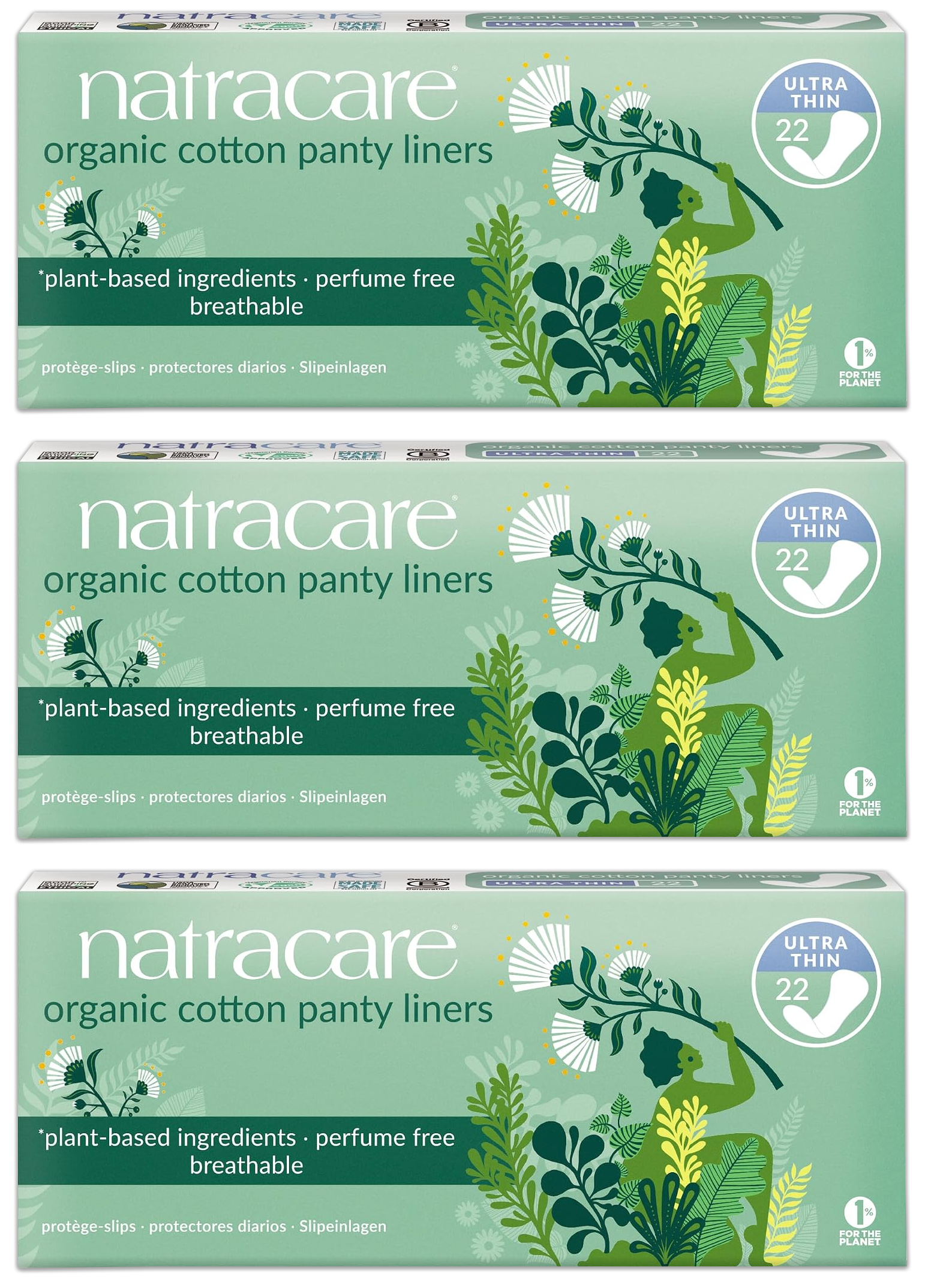 Ultra Thin Organic Cotton Panty Liners - 3 Pack
