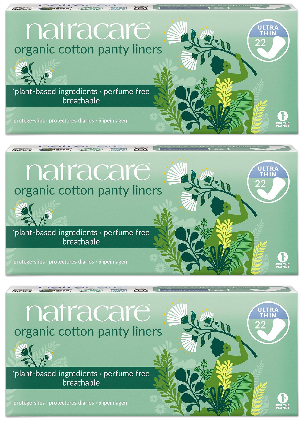 Ultra Thin Organic Cotton Panty Liners - 3 Pack