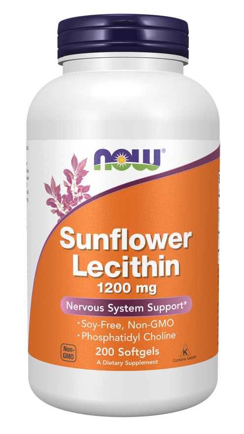 NOW Foods Sunflower Lecithin 1200 mg Softgels, 200 Count