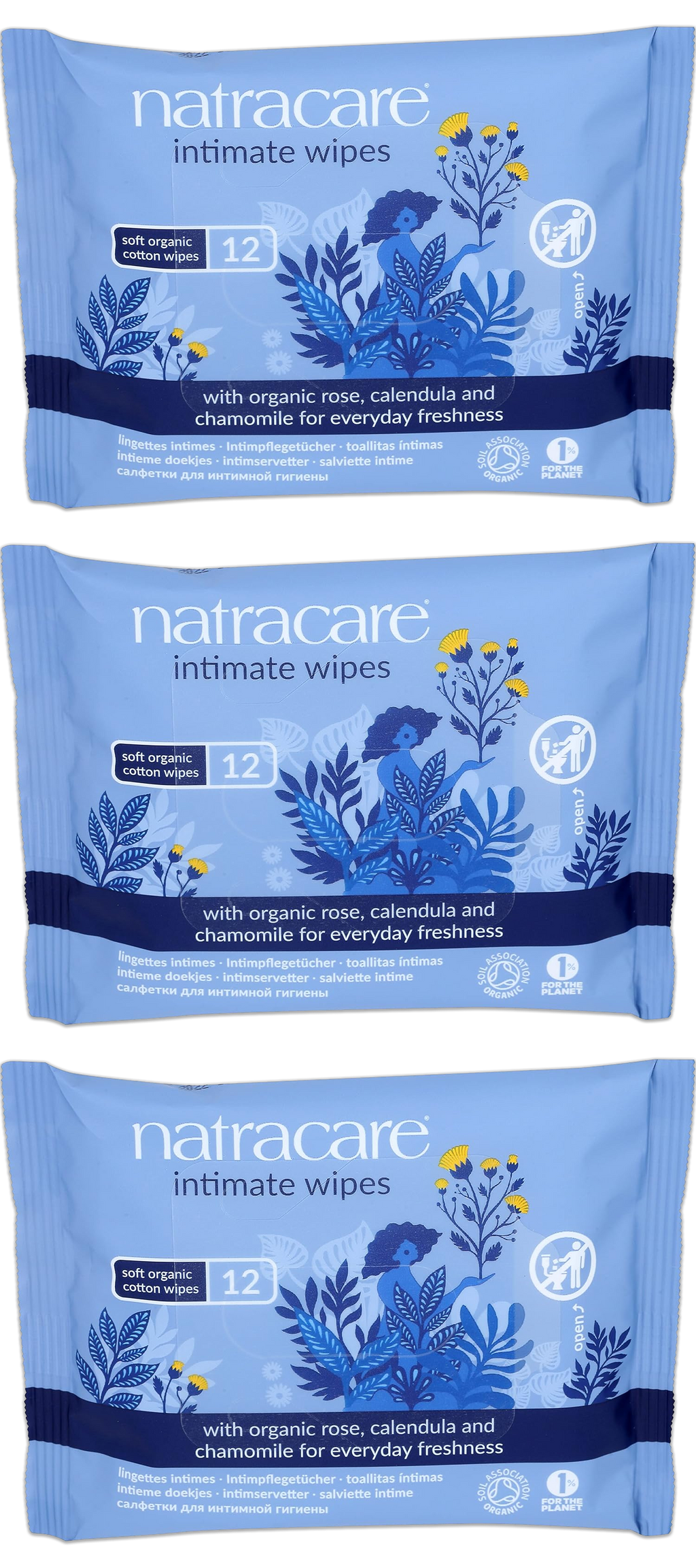 Organic Intimate Wipes - 3 Pack