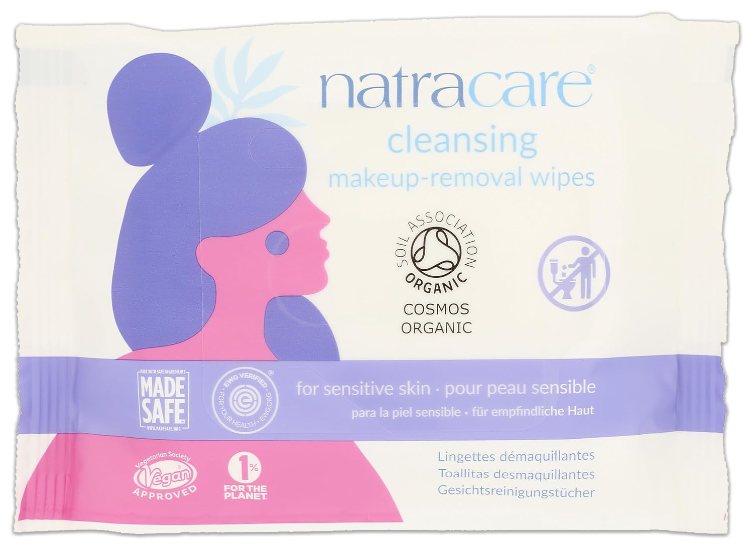 Organic Cleansing Makeup Remover Wipes - 1 Pack