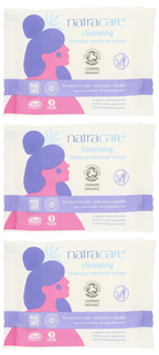 Organic Cleansing Makeup Remover Wipes - 3 Pack