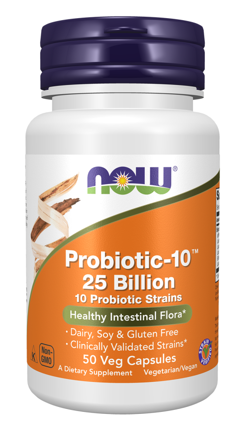 NOW Foods Probiotic-10 25 Billion Veg Capsules, 50 Count