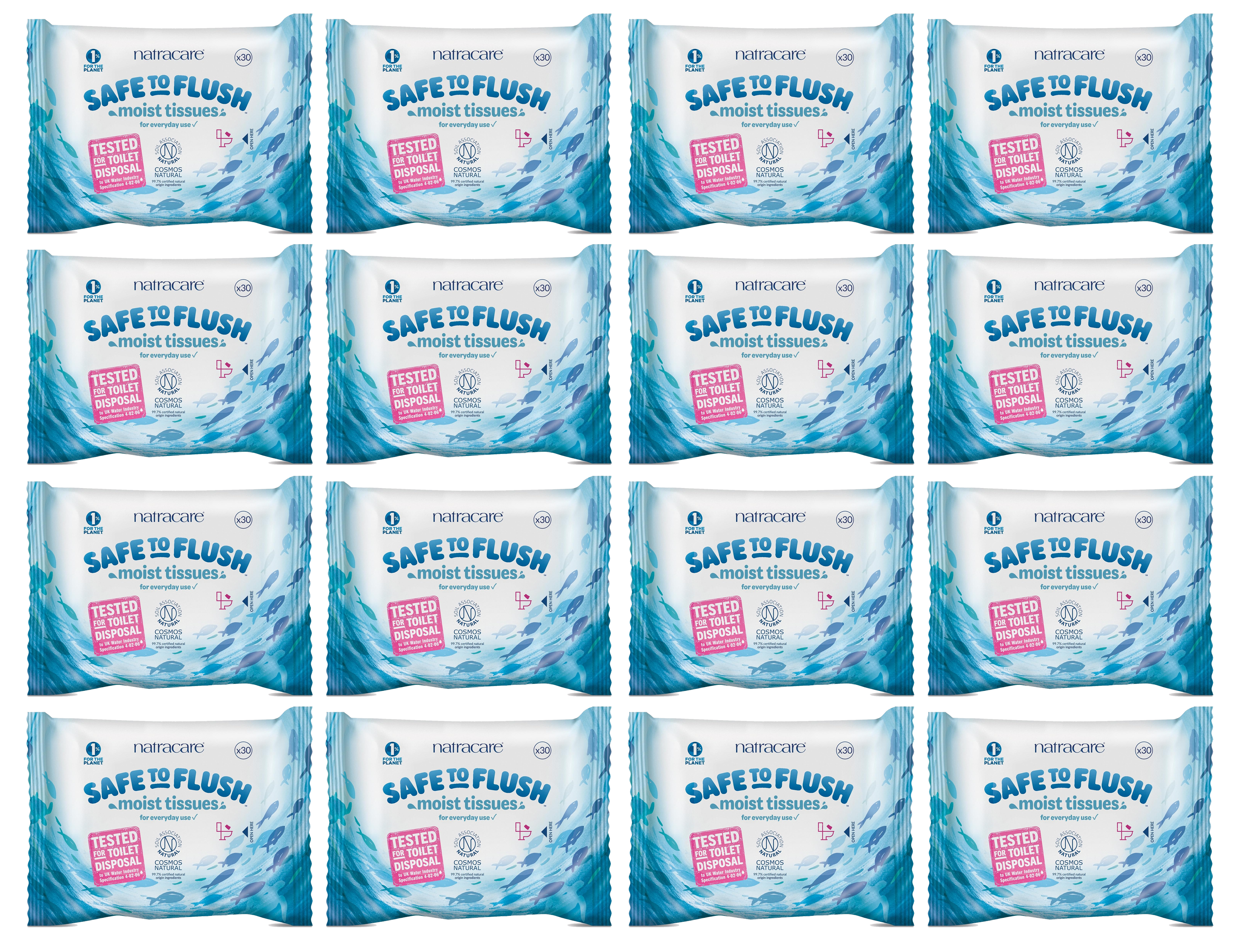 Safe to Flush Moist Tissues - 16 Pack