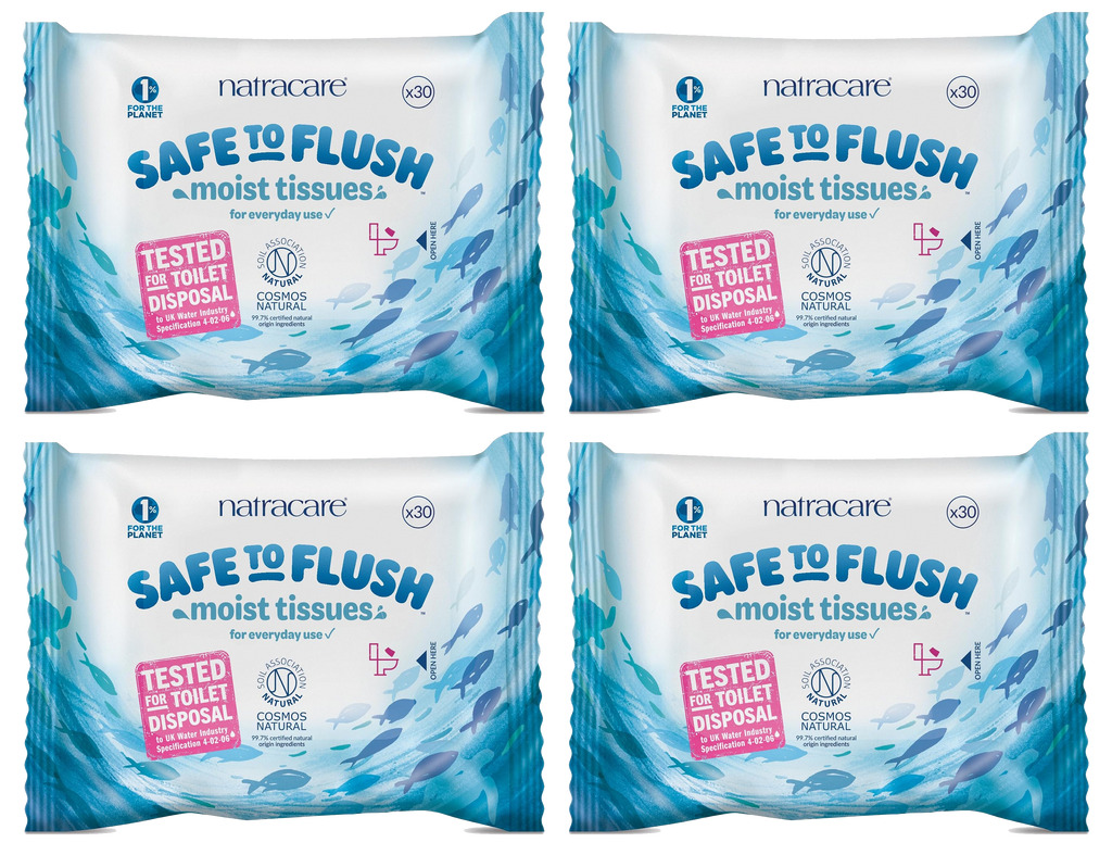 Safe to Flush Moist Tissues - 4 Pack