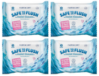 Safe to Flush Moist Tissues - 4 Pack