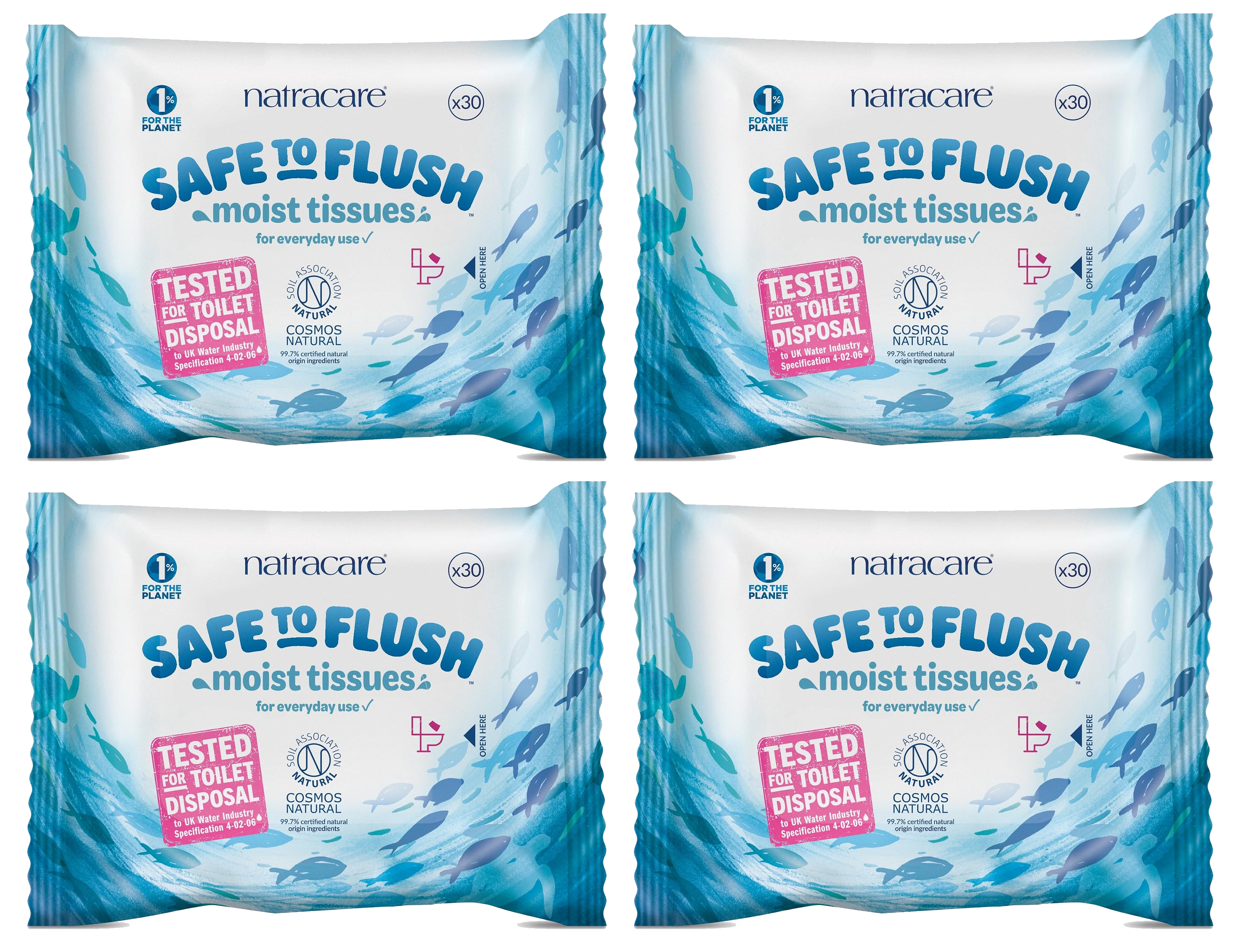 Safe to Flush Moist Tissues - 4 Pack