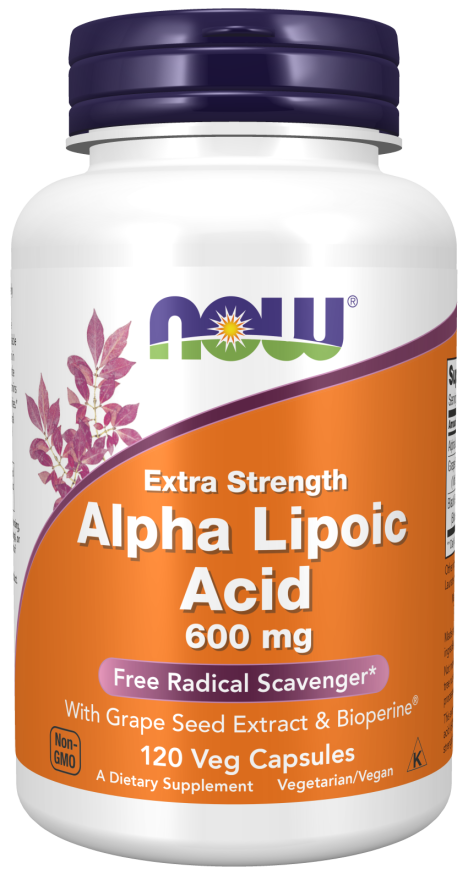 NOW Foods Alpha Lipoic Acid, Extra Strength 600 mg Veg Capsules, 120 Count