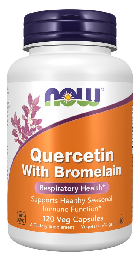 NOW Foods Quercetin with Bromelain Veg Capsules, 120 Count