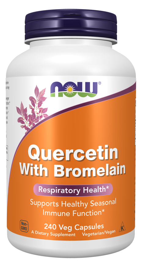NOW Foods Quercetin with Bromelain Veg Capsules, 240 Count