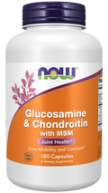 NOW Foods Glucosamine & Chondroitin with MSM Veg Capsules, 180 Count