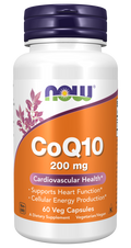 NOW Foods CoQ10 200 mg Veg Capsules, 60 Count