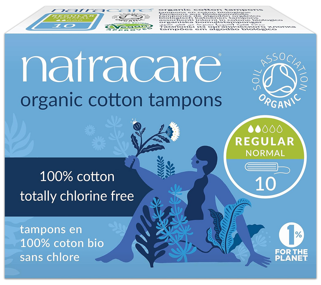 Regular Non-Applicator Organic Cotton Tampons (10 Count) - 1 Pack