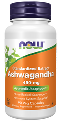 NOW Foods Ashwagandha Extract 450 mg Veg Capsules, 90 Count