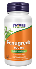 NOW Foods Fenugreek 500 mg Veg Capsules, 100 Count