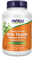NOW Foods Milk Thistle Extract, Double Strength 300 mg Veg Capsules, 200 Count