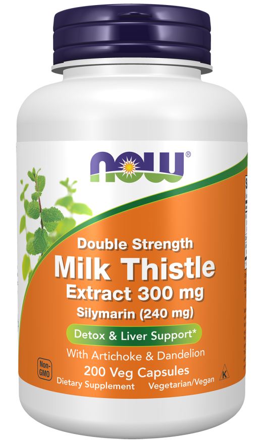 NOW Foods Milk Thistle Extract, Double Strength 300 mg Veg Capsules, 200 Count