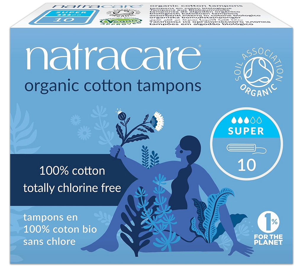 Super Non-Applicator Organic Cotton Tampons (10 Count) - 1 Pack