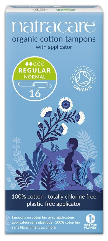 Regular Organic Cotton Tampons with Applicator - 1 Pack